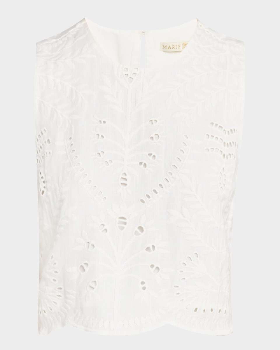 Davis Eyelet Embroidered Crop Shell